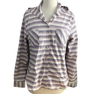 Mountain Hardwear Button Front  Long Sleeve Hooded Shirt